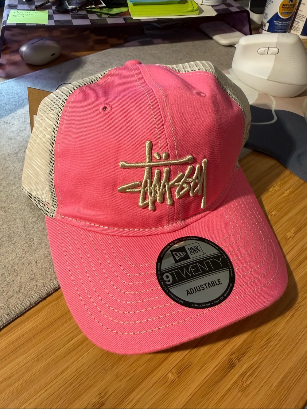 Stüssy Pink Mesh-Back Trucker Hat, NWT, Sold Out
